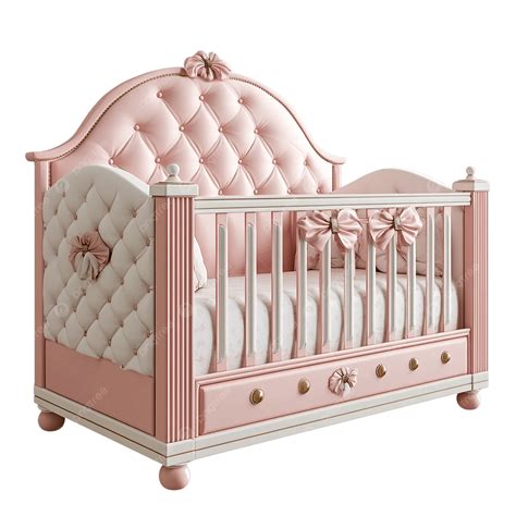 Luxury Pink Baby Crib With Soft Cushion Bedding, Baby Crib, Nursery ...