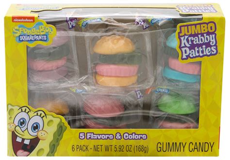 Frankford SpongeBob SquarePants Jumbo Krabby Patty Gummy Candy Assorted ...