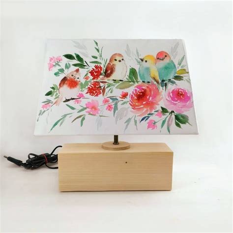 Rectangle Table Lamp - New Birds Lamp Shade