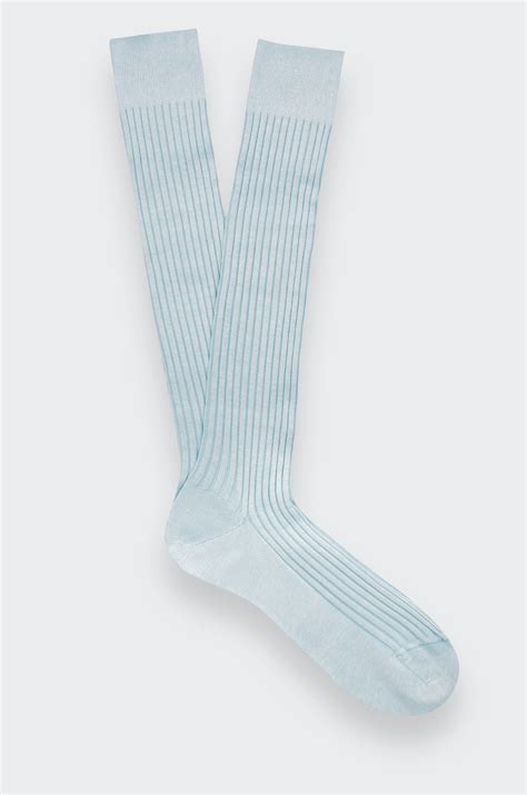 Light Blue over the calf socks - Pantherella