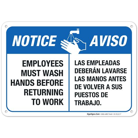 Hand Wash Sign Spanish