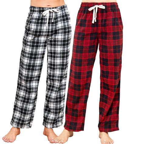 U2SKIIN 2 Pack Women Fleece Pajama Pants, Comfy Plaid PJ Bottoms For ...