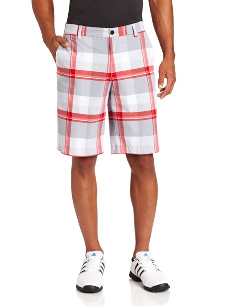 Adidas Mens Climalite Open Plaid Golf Shorts