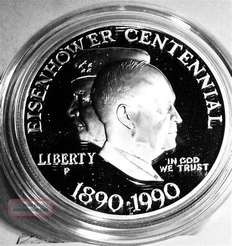 U. S. 1990 P Eisenhower Centennial Silver Proof Dollar Commemorative
