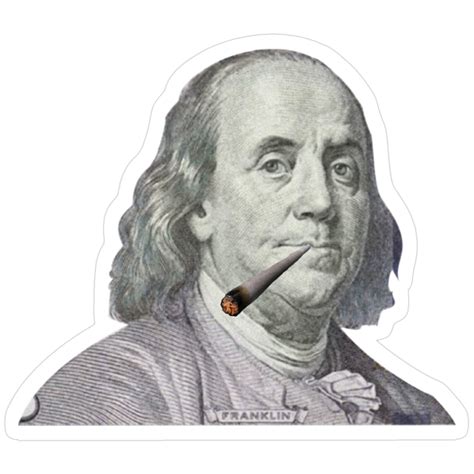 100 Dollar Bill Benjamin Franklin Smoking Sticker in 2025 | Dollar bill ...