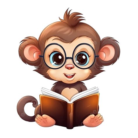 Monkey Reading Book