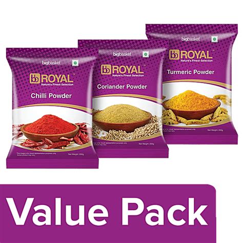 Buy bb Royal BB Royal Chilli - Coriander, Turmeric Powder, 200 g each ...
