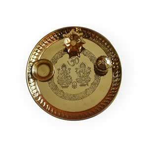 The Flying Tree Brass Puja Thali Ganesha Printed Designer for Home ...