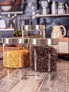 Buy ROXX Borosilicate Glass Storage Jar (Set of 3pcs) Online at Low ...