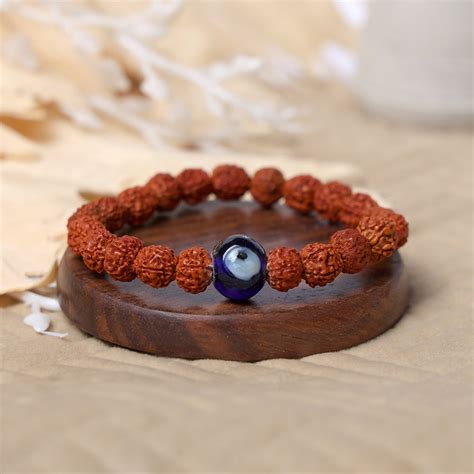 Buy Rudraksha Bracelet with Evil Eye for Protection | Satvikstore.in ...