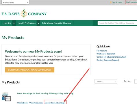 Instructor: Access Davis Advantage - FA Davis Customer Support Center