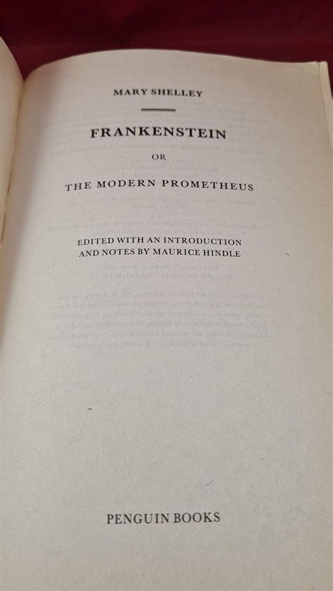 Mary Shelley - Frankenstein, Penguin Classics, 1992 – Richard Dalby's ...
