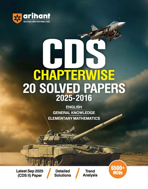 UPSC CDS 2026 — Chapterwise 20 Solved Papers (2025–2016) | English, Ge ...