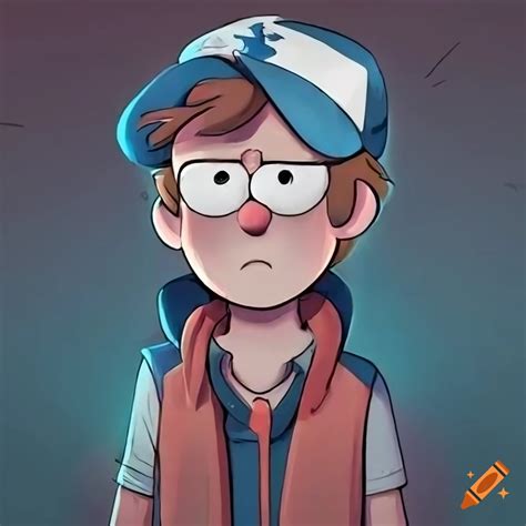 Sad and depressed dipper pines from gravity falls in black attire on ...