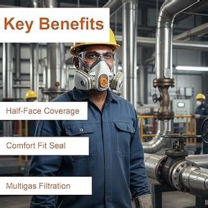 VENUS - V-900 - Half Face Respirator Mask with V-7900 ABEK1 Multigas ...