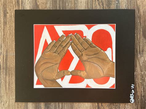 Delta Sigma Theta Hand Sign Print Red and White Sorority Art - Etsy