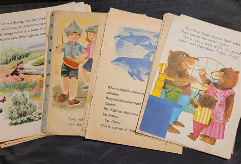 80 Vintage Children Book Pages Different Books - Etsy