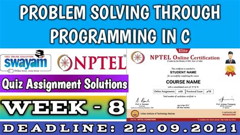 Image result for Week 5 Assignment NPTEL Problem Solving through Programming in C