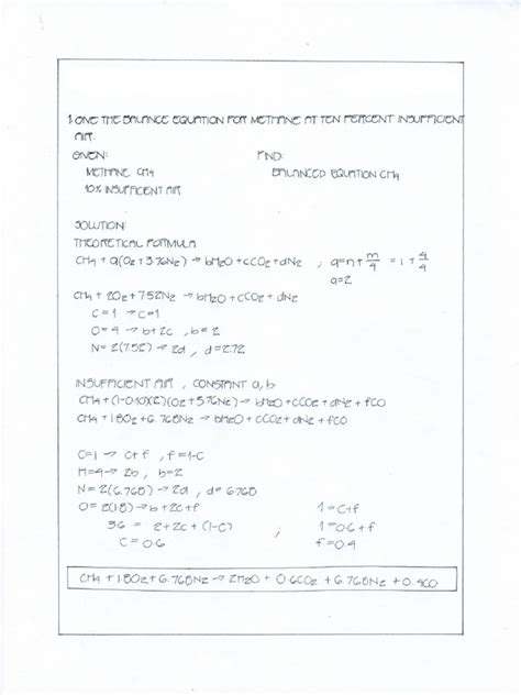 Image result for Combustion Example Problem