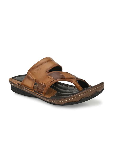 HITZ7350 Men's Tan Leather Daily Wear Open Slipper – Hitz Shoes Online