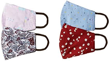 Amazon Brand - Jam & Honey Kid's Cotton Anti-Microbial Reusable Face ...