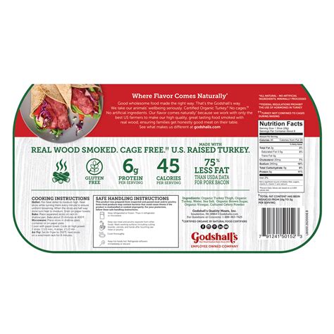 Organic Uncured Turkey Bacon - Godshall's
