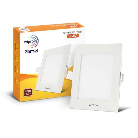 wipro Garnet 16W Square LED Slim Plus Panel | Warmwhite Light(2700K ...