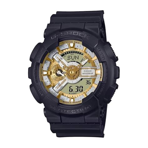 Casio G-Shock GA-110CD-1A9DR Gold Analog-Digital Dial Black Resin Strap ...