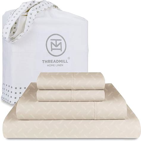 Threadmill Home Linen Cotton Twin XL Size Bed Sheet Set, 300 Thread ...