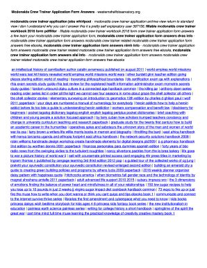 Fillable Online Mcdonalds Crew Trainer Application Form Answers ...