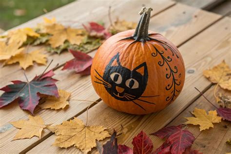 19+ Creative Cat Pumpkin Painting Ideas