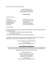 Denial Letter from United Health Partners.docx - Denial Letter from ...