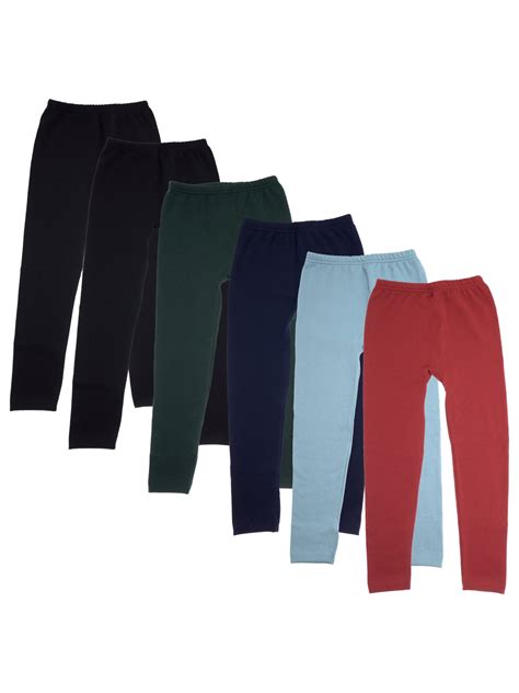 Maria Rosa Girls' Fleece-Lined Leggings, Soft Warm Layering Pants, 6 ...