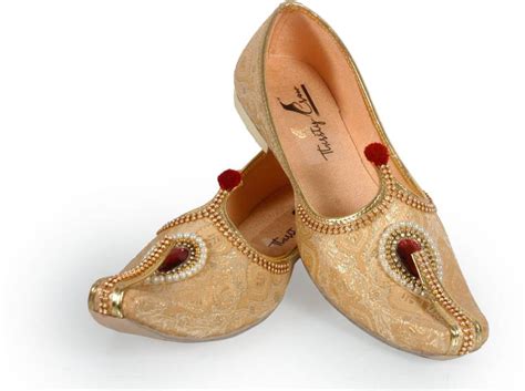 Thirsty Crow Wedding Wear Ruby Golden Ethnic Sharwani Juti Mojaris For ...