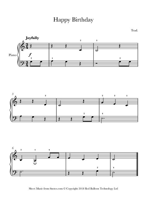 Happy Birthday Music Chords