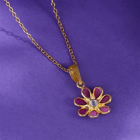 Buy 92.5 Silver Red Hydro Flower Necklace Online – Unniyarcha Design