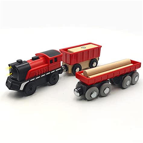 Buy DSHMIXIA Battery Operated Cargo Train for Wooden Train Track Set ...
