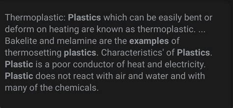 plastic definition in science for 8th class - Brainly.in