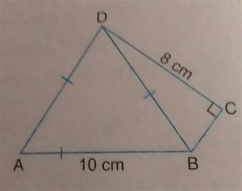 Calculate the area of the quadrilateral ABCD in whichAB = BD = AD = 10 ...