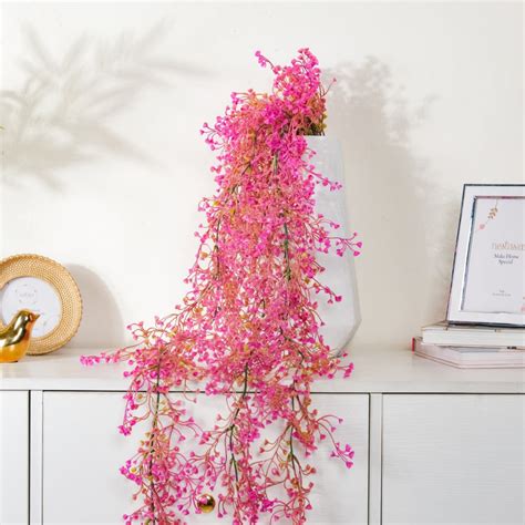 Artificial Hanging Willow Flowers Bunch Pink Online - Premium ...