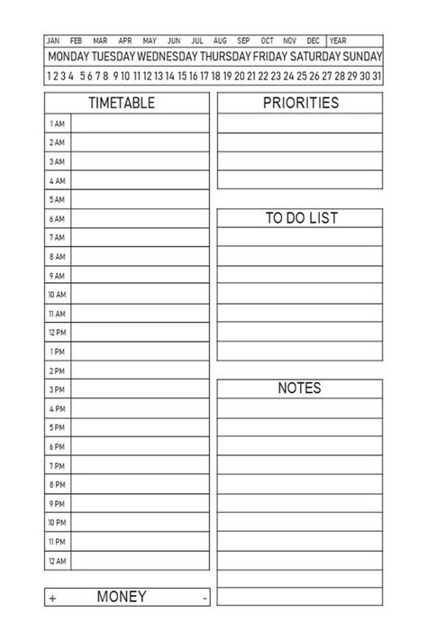 Simple Printable Daily Plan 的图像结果