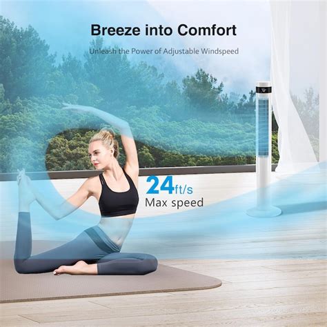 COWSAR 35.83-in 120 -Volt Indoor White Oscillating Tower Fan with ...