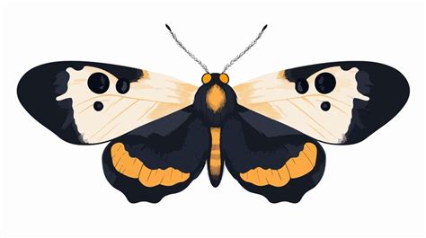 Detailed moth cut out element for graphic design projects on white ...