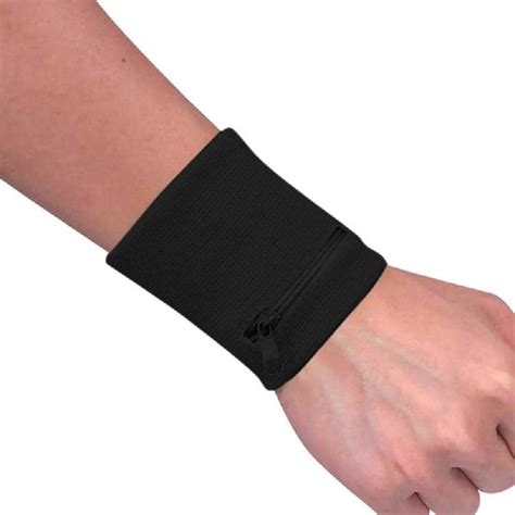 Wrist Sweatband Wrist Wallet Wristband Pocket w/Zipper Sport Wrist ...