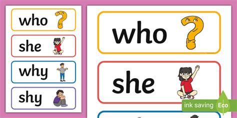 3 Letter Words with 'h' in the Middle Word Cards