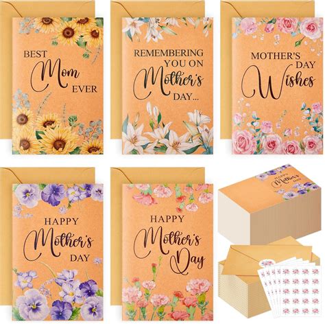 Amazon.com : The Best Card Company 20 Assorted Mother's Day Notecards ...