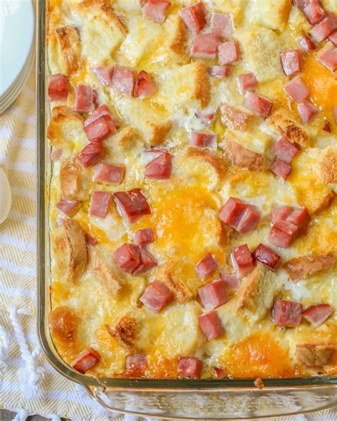 Ham and Cheese Breakfast Strata Recipe (+VIDEO) | Lil' Luna