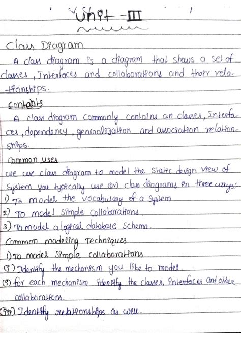 Ooad unit-3 - complete ooad unit 3 notes - unit class Diagram A class ...