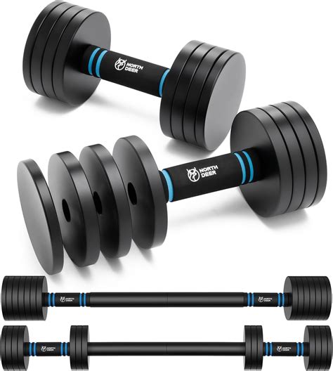 Amazon.com : Northdeer 2.0 Upgraded Adjustable Steel Dumbbells, 40Lbs ...