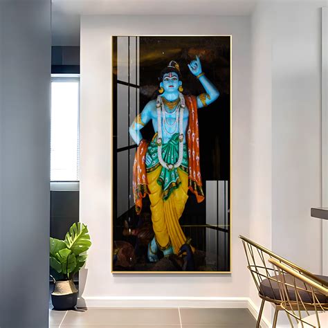Buy Krishna Lifting Govardhan Parvat Premium Acrylic Vertical Wall Art ...